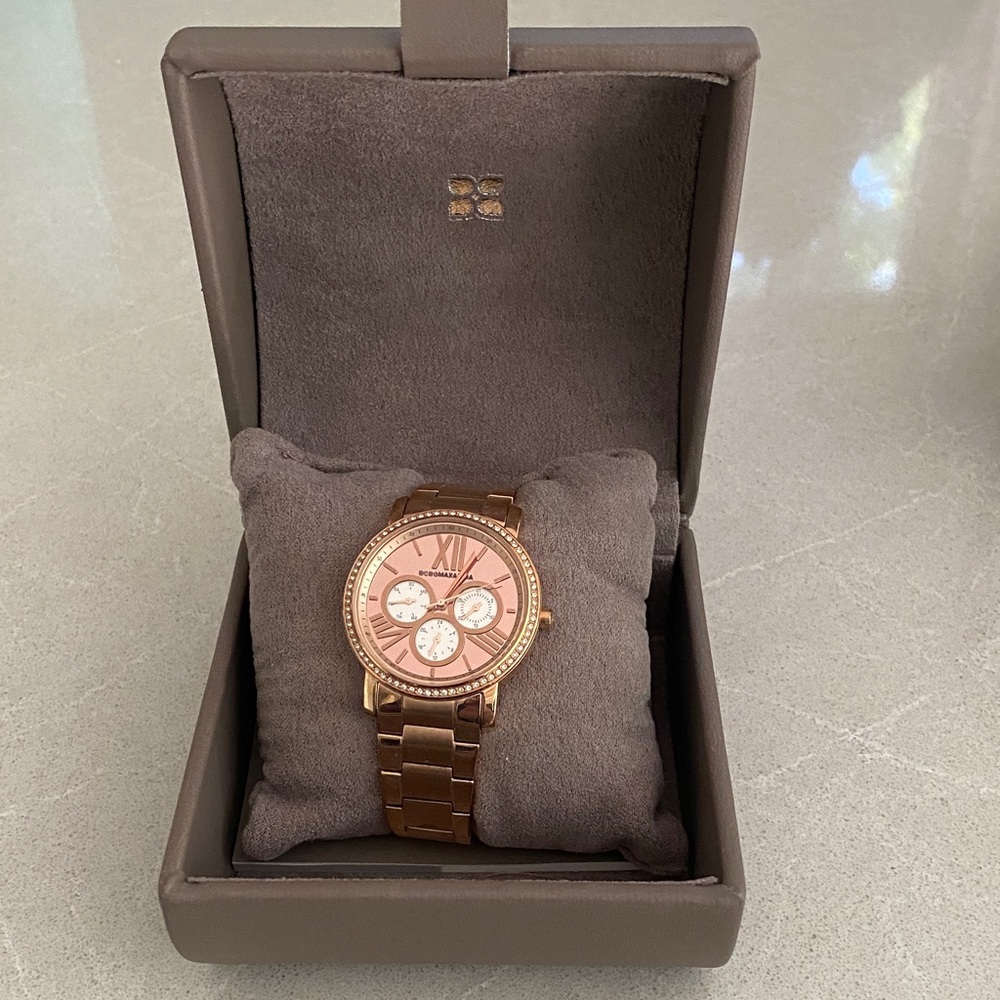 BCBGMaxAzria Rose Gold Watch with Pink Face